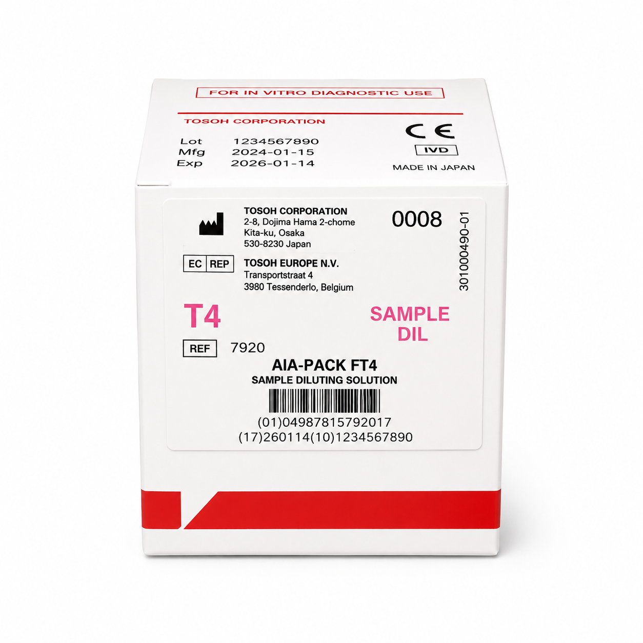 Tosoh AIA-PACK T4 Sample Diluting Solution — AIA-360 / 600 II / 900 (Cat. No. 0020558)