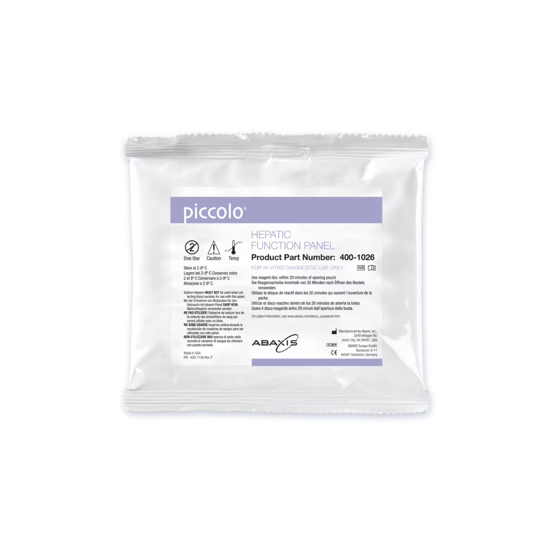 Abbott Piccolo Hepatic Function Panel — 10 Discs (Cat. No. 07P0206)