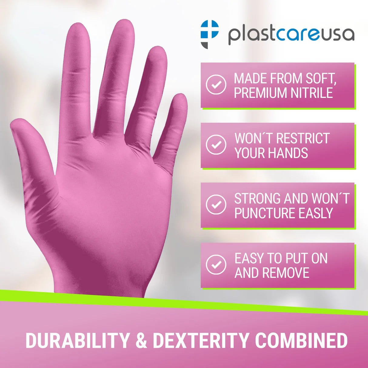 Pink Nitrile Gloves - BLOOM - Transperify