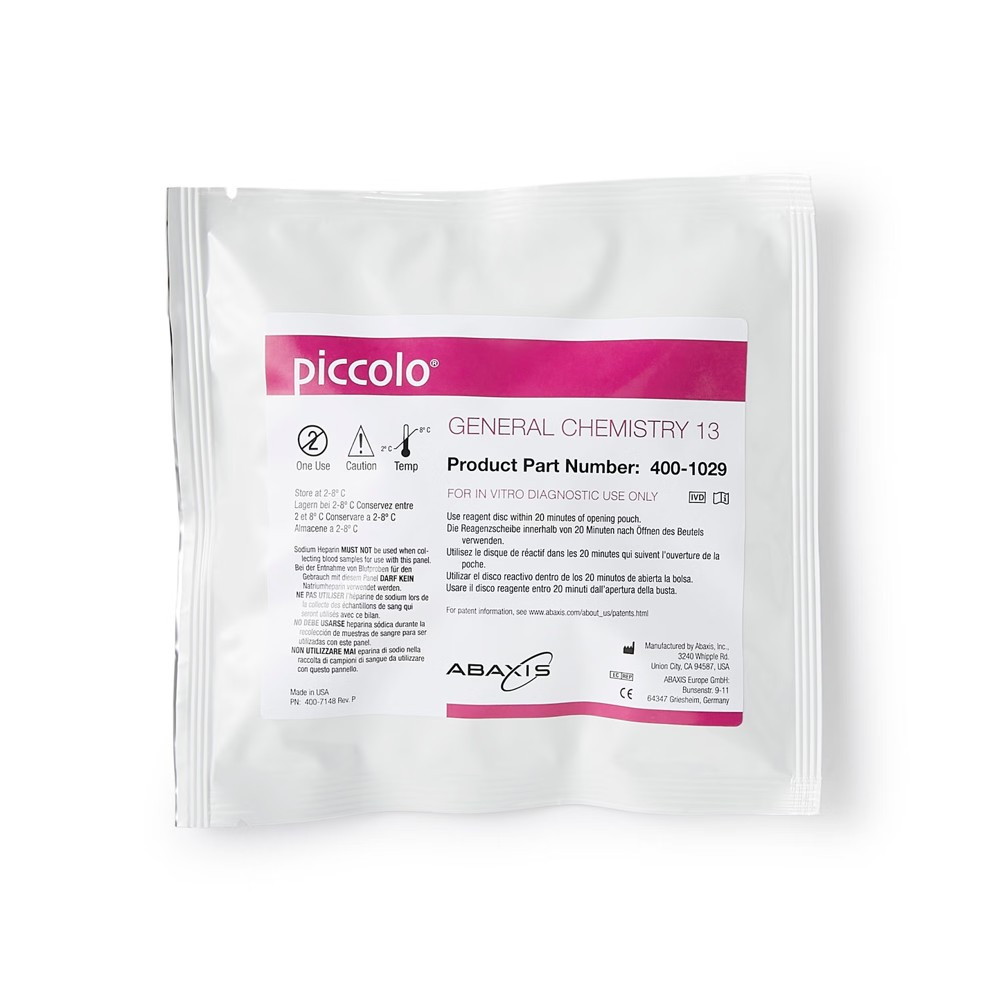 Abbott Piccolo General Chemistry 13 Panel — 10 Discs (Cat. No. 07P0211)