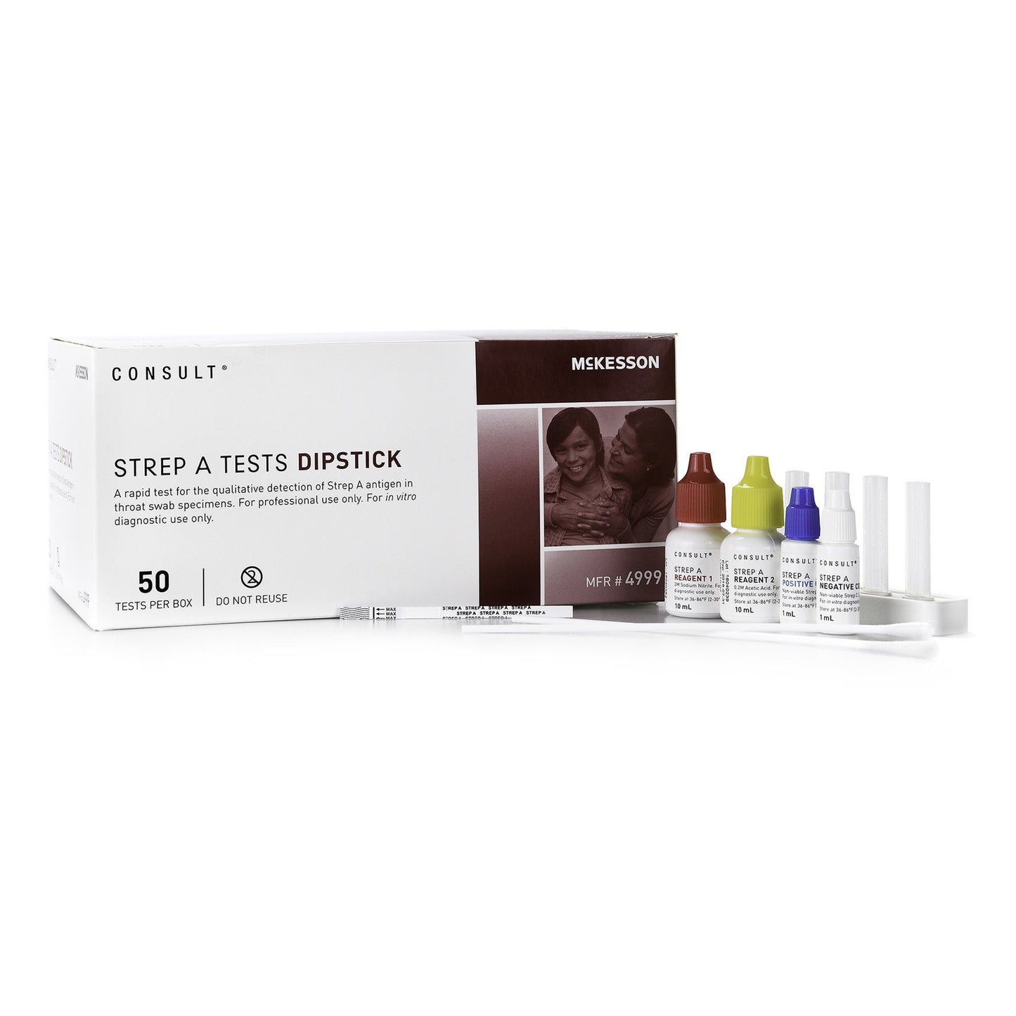 Respiratory Test Kit McKesson Consult™ Strep A Test 50 Tests CLIA Waived