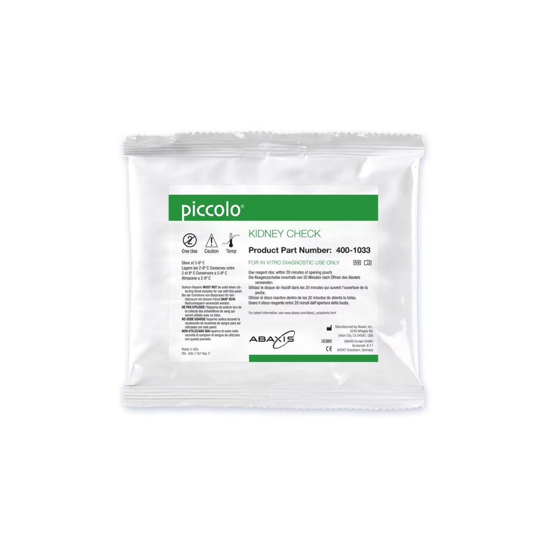Abbott Piccolo Kidney Check Panel — 10 Discs (Cat. No. 07P0209)